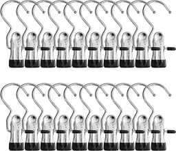 Set van 20 Kledingknijpers - Draagbare Kledingclips voor Broeken, Schoenen en Handdoeken - Duurzame Metalen Haakjes met Tangen voor Thuisgebruik — thumbnail 1