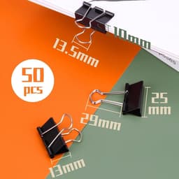 Set van 50 Zwarte Metalen Documentenclips 25mm - Sterke Binderclips voor Papieren en Foto's — thumbnail 5