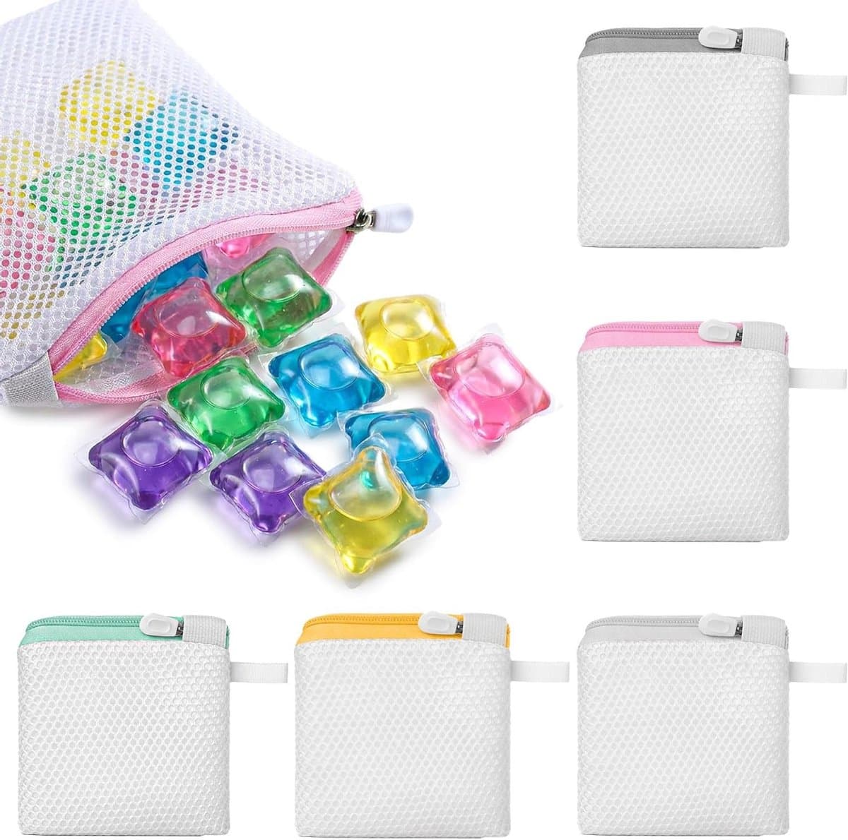Mini wasnetten set van 5 stuks - Kleine waszakken voor delicate was, opbergzakken en wasmachinegebruik — afbeelding 1