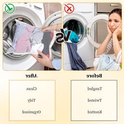 4 Stuks Mesh Waszakken voor Wasmachine - Hangende Wasmand voor Delicate Kleding met Handvatten (S/M/L/XL) - Ritsopening voor Jassen, Truien, Lingerie, Sokken en Lakens — thumbnail 3