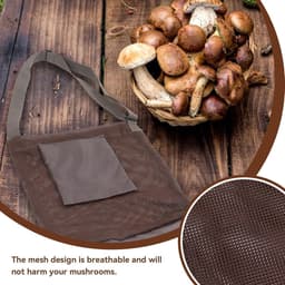 Champignon Plukzak - Fruit Pluktas - Voedsel Verzamelen - Grote Capaciteit - Vouwbaar Netwerk Ontwerp - Kaki — thumbnail 2