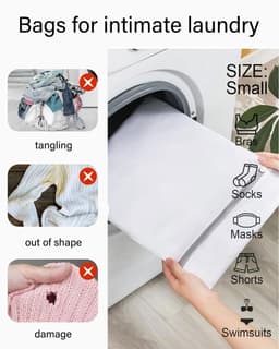 Allecto - Waszakken voor wasmachine - Bescherming voor kleding - Wit - Ritssluiting - Grote opbergtas voor broeken en jassen - Geschikt voor divers... — thumbnail 4