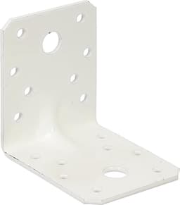 Hoekanker extra sterk - Versterkte hoek - Houtverbindingen maken - Met rib - 70 x 55 mm - Wit — thumbnail 1