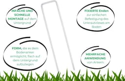 Grondankers Staal - Grondpennen Tuin - Onkruidmat Vastzetten - Verzinkt U-vormig - 15 cm - Zilver — thumbnail 4