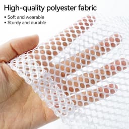4-stuks Waszak van mesh voor de wasmachine - Waszak voor truien - Waszak met grote capaciteit - Waszak van mesh met trekkoord - 30x40 cm - Verdikt - Vormvast - Geschikt voor wasmachines, thuis, studentenkamers, hotels en op reis - Wit — thumbnail 2