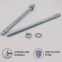 Wedge Anchors - Metaaldowels Ankerbout - Bevestigen in Beton - Verzinkt Staal - M8 x 165 mm - Zilverkleurig — thumbnail 2