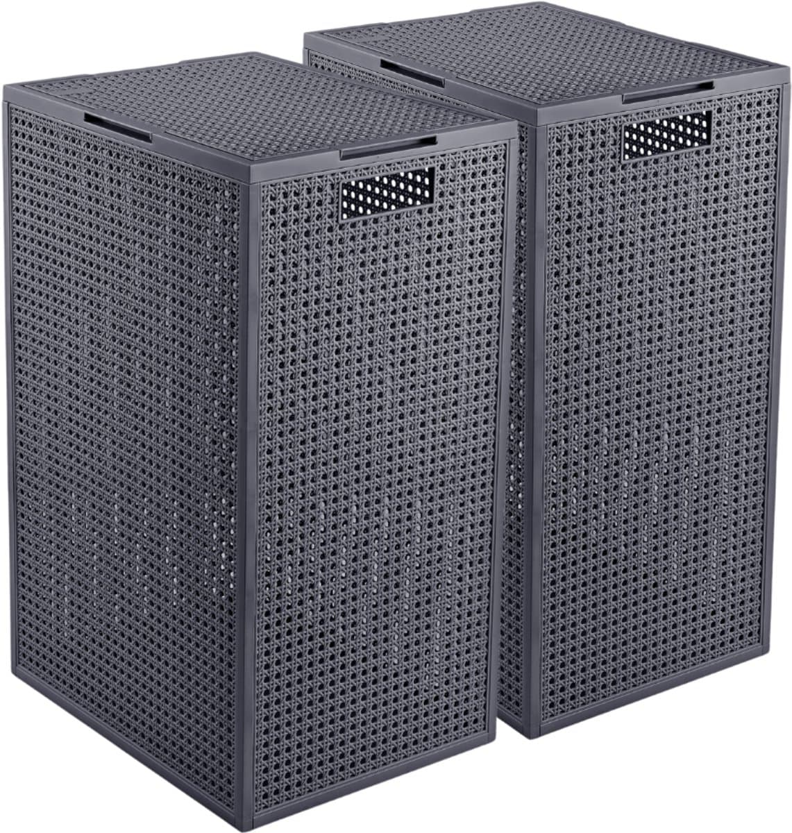Curver Kaya Wasmand met deksel - 60L - 2 stuks - 38x29x58,5 cm - Antraciet — afbeelding 1