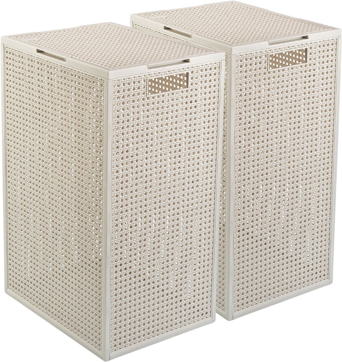 Curver Kaya Wasmand met deksel - 60L - 2 stuks - 38x29x58,5 cm - Wit — afbeelding 1
