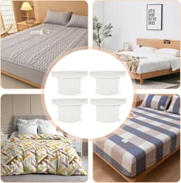 4 bevestigingsclips voor lakens, lakensteunen met banden, lakensteunen met elastische sluitingen en klemmen, lakensteunen voor matrasbeschermers, dekens en beddengoed, antislip lakens met elastiek — thumbnail 4