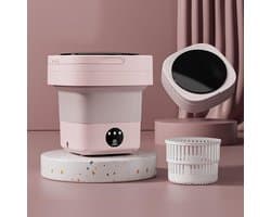 Zyrex® Camping Wasmachine - Mini Wasmachine - Wasmachines - 12 Liter - Draagbaar en Opvouwbaar - Roze - 30cm x 77cm x 77cm