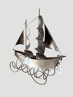Schip, Wijnfleshouder, Metalen Fleshouder, Decoratieve Schip Fleshouder — thumbnail 2