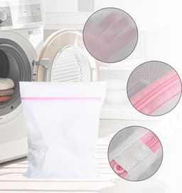 Set van 3 wasnetten 50 cm x 60 cm, fijne mesh waszakken, herbruikbare waszakken met rits voor kleding, lingerie en delicate stoffen — thumbnail 4