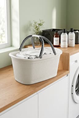 Heupwasmand met handgrepen 'Domus' - 35 liter - Dust White — thumbnail 2