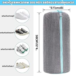 Waszak voor Schoenen, Herbruikbare Wasnet voor Sneakers en Hardloopschoenen, 39 x 19 cm, Grijs Blauw, Ideaal voor Wassen en Bescherming — thumbnail 4