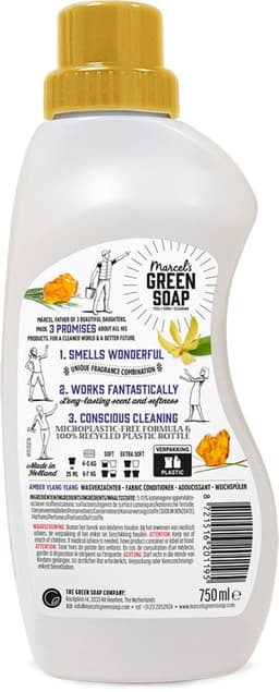 Marcel's Green Soap Wasverzachter - Amber & Ylang Ylang - 6 x 750ml - 180 wasbeurten — thumbnail 3