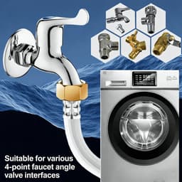Universele toevoerslang voor volautomatische wasmachines – Verlengstuk (3 m) – Geschikt voor diverse 4 - weg kraanaansluitingen — thumbnail 4