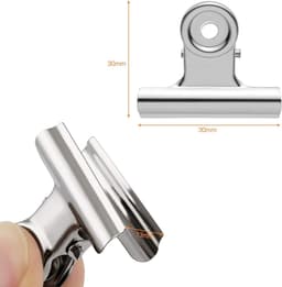 24 Stuks - Knijpers - Metalen Bulldog Klemmen - 30mm - Zilver - Bulldog Clip - Sterke Papierklemmen - Mini Foto Clips - Ophangbaar Clip - Fotoclips - Voor Wandrekken, Wanddecoratie, Thuis en Kantoor — thumbnail 3
