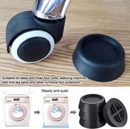 Trillingsdempers Wasmachine - Anti-vibratie pads - Apparaten Stabiliseren - Rubber Materiaal - 4 stuks - Wit — thumbnail 4