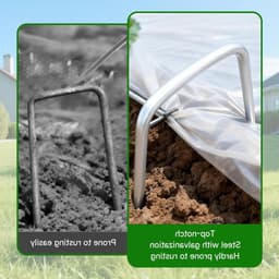 Set van 50 U-vormige grondankers, gegalvaniseerde pennen van 150 mm, ideaal voor tenten, onkruiddoek en kunstgras in de tuin — thumbnail 3