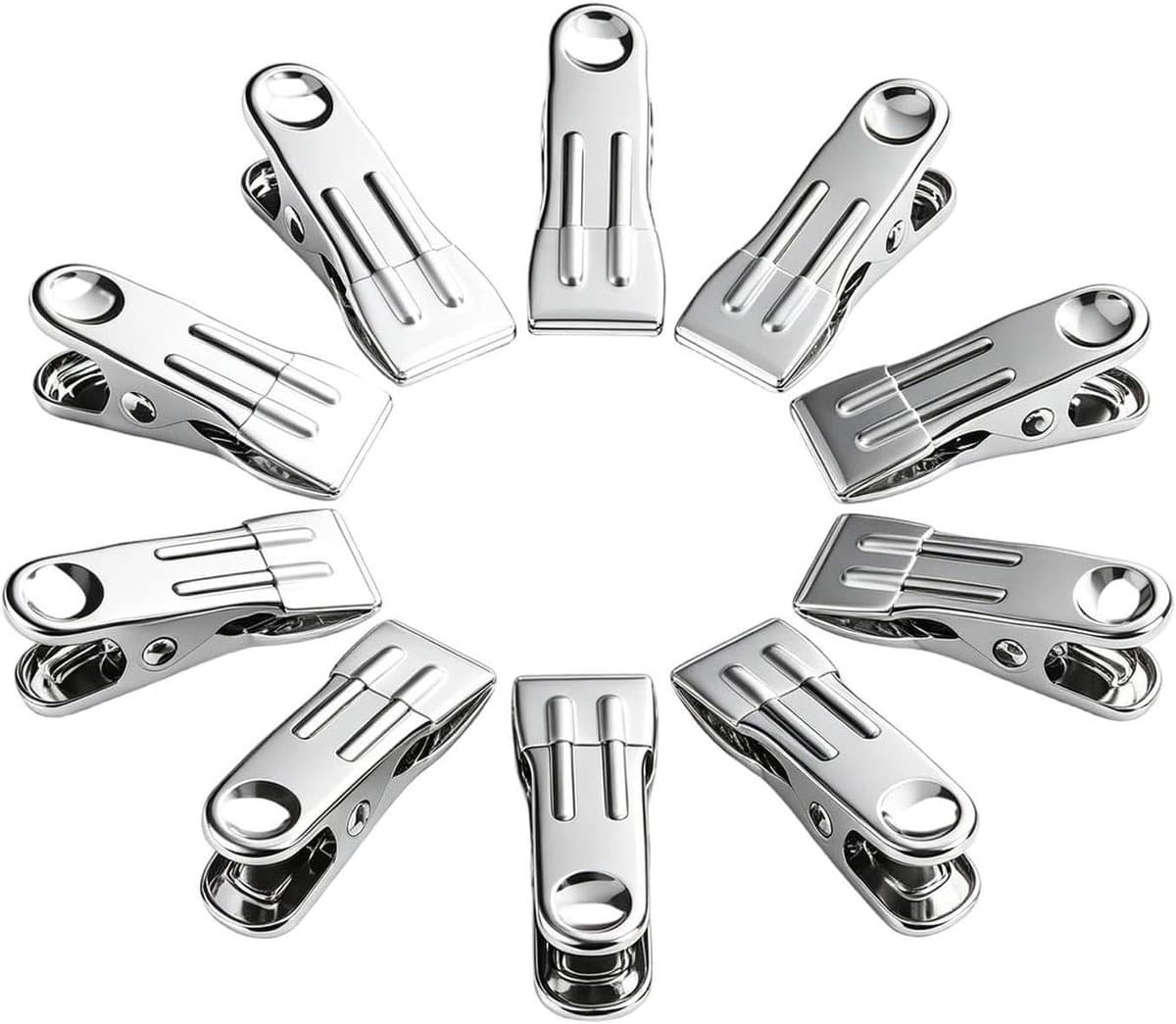 Metalen Kledingspelden - Wasknijpers Clips - Kleding Drogen - Roestvrijstalen Constructie - 5.5 cm - Wit — afbeelding 1