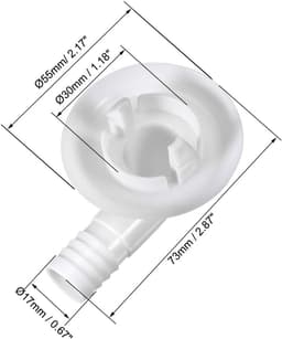 Aansluitstuk voor afvoerslang van airconditioning (elleboogstuk) voor mini-split airco's en raamairco's, 30 mm, 1 stuk — thumbnail 2