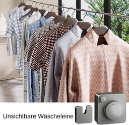 Uittrekbare Waslijn - Drooglijn Binnen - Kleding Drogen - Geen Doorzakken - 4.8 Meter - Grijs — thumbnail 4