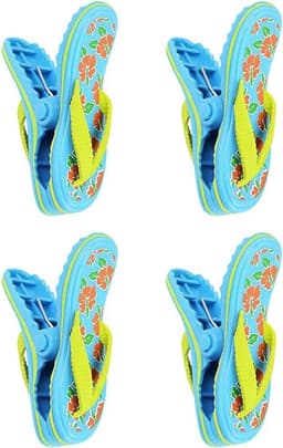 Wasknijpers - Handdoek klemmen - Strand & Tuin - Slipper design - 4 stuks - Meerdere kleuren — thumbnail 1