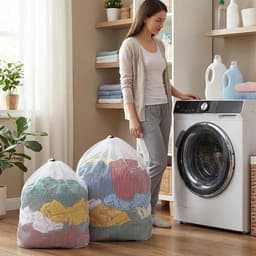 Netwaszakken voor Wasgoed, 4 Maten, Robuuste Waszakken voor Wasmachine, Ideaal voor Delicate Kleding, 4 Stuks, 78,7 x 58,4 cm — thumbnail 3