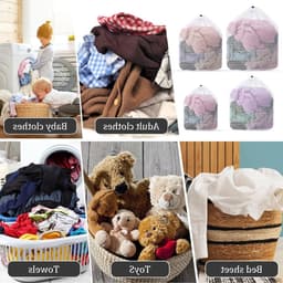 Netwaszakken voor Wasgoed, 4 Maten, Robuuste Waszakken voor Wasmachine, Ideaal voor Delicate Kleding, 4 Stuks, 78,7 x 58,4 cm — thumbnail 4