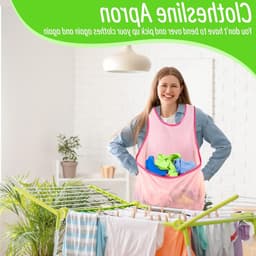 Praktische wasschort met zakken en waterdichte waszak voor efficiënt organiseren van wasgoed, roze en paars, één maat — thumbnail 5