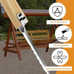 Set van 4 impact sleeves voor L-vormige palen van 50 cm, gegalvaniseerd staal, ideale grondankers voor houten palen en stevige bevestiging — thumbnail 4