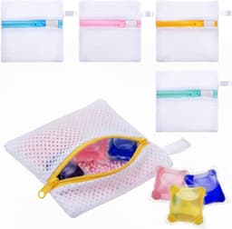 Set van 4 anti-plakkende waszakken voor delicate was, mini mesh waszakken, opvouwbare opbergtas voor waspods en geurige kralen — thumbnail 1