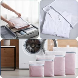 Set van 4 Mesh Waszakken voor de Wasmachine, Duurzame Waszakken voor Delicate Kleding, Ideaal voor Reis en Studentenhuis — thumbnail 2