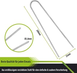 Grondankers - Haringen Tuin - Bevestigen Tuindoek - Roestvrij Staal - 250 Stuks - Zilver — thumbnail 2