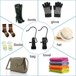 20 Stuks Sokkenclips - Metalen Kledingclip - Kledingclips Van Roestvrij Staal - Kledinghangers - Antislip Metalen Kledinghangers - Ruimtebesparend - Washaak, Reisdraagkleding - Laarzen Hoge Handdoek Muts Sokken Broek — thumbnail 2