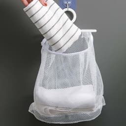 Wasknijper Tas - Droognet Zak - Kleding Drogen - Ademend Gaasontwerp - 2 Stuks 24cm - Wit — thumbnail 2