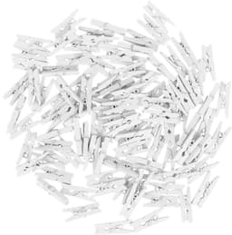 Houten Knijpers - Kleine Clips - Knutselen Decoreren - Sterke Constructie - 100 Stuks - Natuurlijk Hout — thumbnail 1