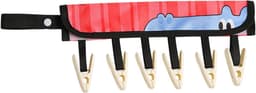 Draagbare drooglijn - Kleding organizer - Reizen en drogen - Vouwbaar met 6 clips - 38.6 x 19.2 cm - Blauw — thumbnail 1