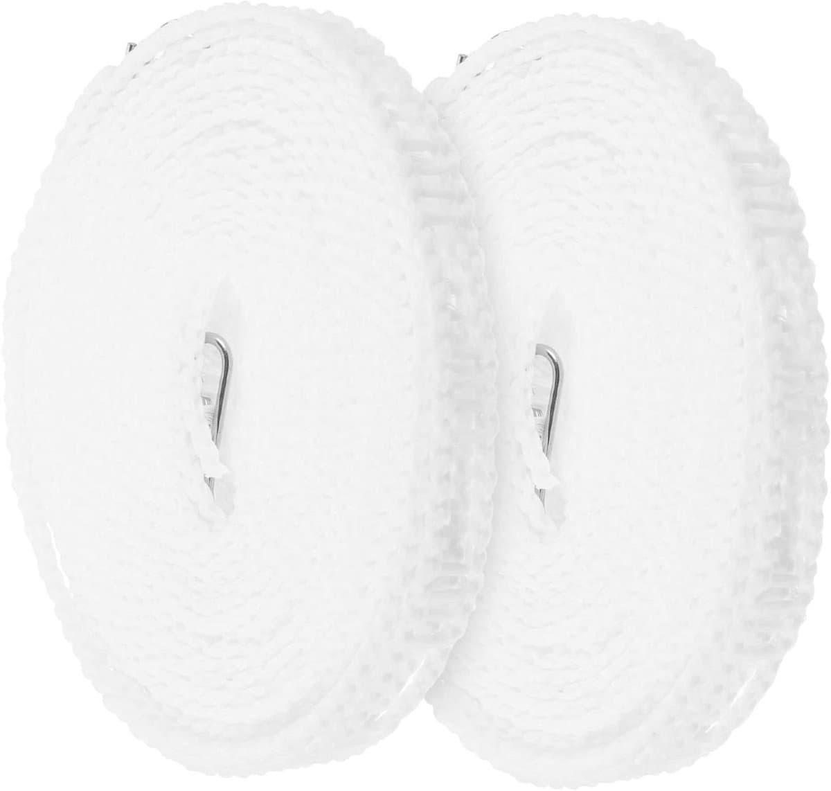 Kledinglijnen Set - Droogtouw Waslijn - Buiten Drogen - Windproof Non-slip - 2 Stuks - Wit — afbeelding 1