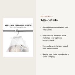 Dailygoods- Waszak - Ademend Mesh - Hangende Waszak met Haak - Opvouwbaar - Grote Capaciteit - 3 Ladingen - Ruimtebesparend - Wasmand — thumbnail 5