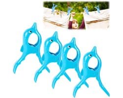 Dailygoods- Strandhanddoekklem - 4 Stuks - Antislip - Winddicht - Lichtgewicht - Robuust Kunststof - Dolfijn Vormgeving - Handdoekclip