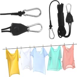 Kledinglijn Buiten - Drogere Koord - Kleding Drogen - Verstelbare Lengte - 5 Meter - Zwart — thumbnail 1