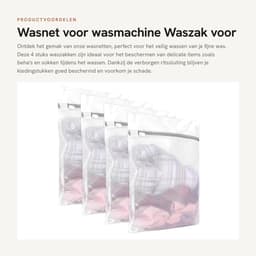 Dailygoods- Wasnet Klein - 4 Stuks - Waszak voor Fijne Was - Waszak met Ritssluiting - Wasnet voor Beha/Sokken - Polyester Zonder Pilling — thumbnail 4
