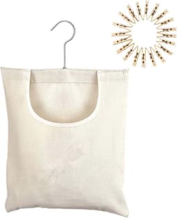 Wasknijper Opbergtas - Opberger Knijpers - Wassen Organiseren - Versterkte Naden - 32x20x2 cm - Beige — thumbnail 1