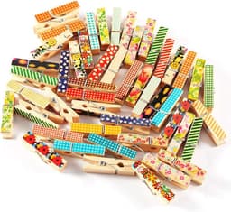 Houten Knijpers - Fotoclips Decoratief - Foto's Ophangen - Milieuvriendelijk Materiaal - 50 Stuks - Multicolor — thumbnail 3
