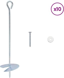vidaXL - Aardanker - 10 - st - Ø10 - x - 40 - cm - Gegalvaniseerd - Metaal - zilver — thumbnail 4