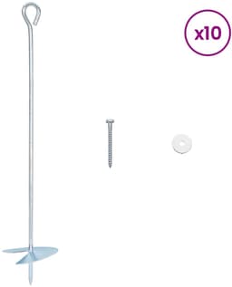 vidaXL - Aardanker - 10 - pcs - Zilverkleurig - Ø10 - x - 50 - cm — thumbnail 4