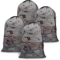4 stuks - 70x90cm extra grote wasnetzakken - met trekkoordsluiting - herbruikbaar, stevig net - beschermende hoes voor de wasmachine - zwarte opbergtas voor blouses, ondergoed en bh's voor dagelijks huishoudelijk gebruik | Cyslmuk® — thumbnail 1