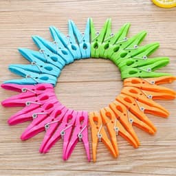 Kleurige Plastic Wasknijpers - 72 Stuks, Antislip Kledingclips voor Waslijn, Handdoeken en Tapijten in 4 Kleuren — thumbnail 4