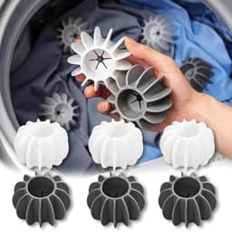 Wasballen - 6 stuks - Siliconen - Wasdrogerballen - Drogerballen - Wasdroger Droogballen – Wasdroger - Dryer Balls - Herbruikbare - Voor Tidy Kleding Anti Winding - 6*3.5cm - Wit+Zwart — thumbnail 1